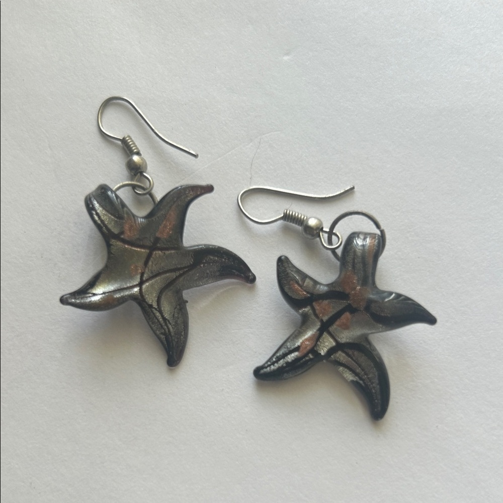 Elegant Black Starfish Earrings